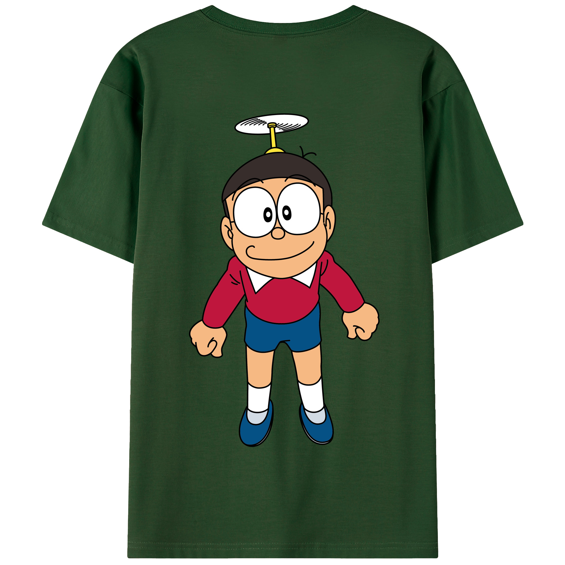 （画像用） ドラえもん 野比 のび太 Doraemon Nobita Nobi 綿100％半袖Tシャツ（背面プリント）